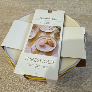 New Threshold 6" Stoneware Appetizer Plates Pastels color
